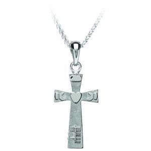 Ogham and Claddagh Cross Pendant