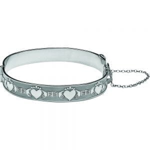 Claddagh Silver Bangle