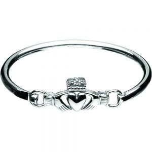 Silver Claddagh Bangle