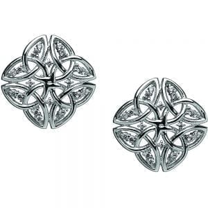 Silver Tetrad Trinity Earrings
