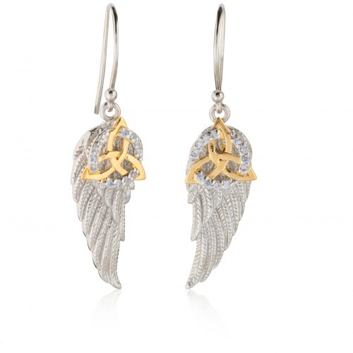 Angel Wings Trinity Knot Earrings