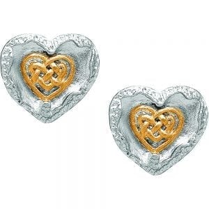 Celtic Heart Silver Earrings