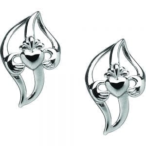 Leaf Claddagh Earrings