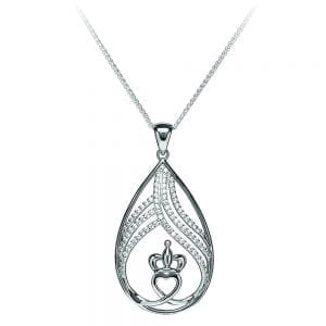Teardrop Claddagh Pendant silver
