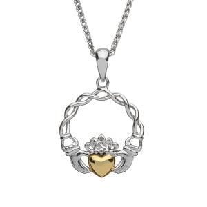Claddagh Pendant with Gold Heart