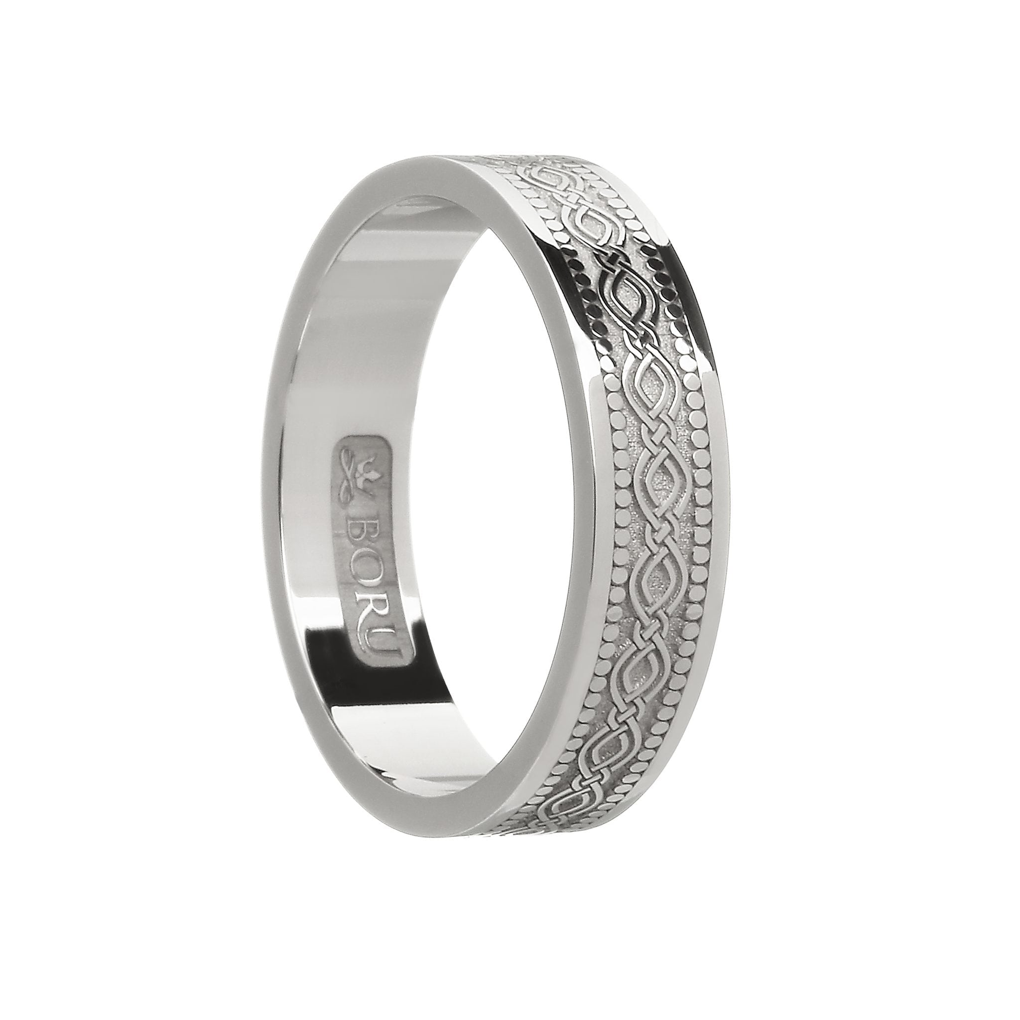 Cetic Pattern Wedding Ring - Narrow - Celtic Jewelry by Boru