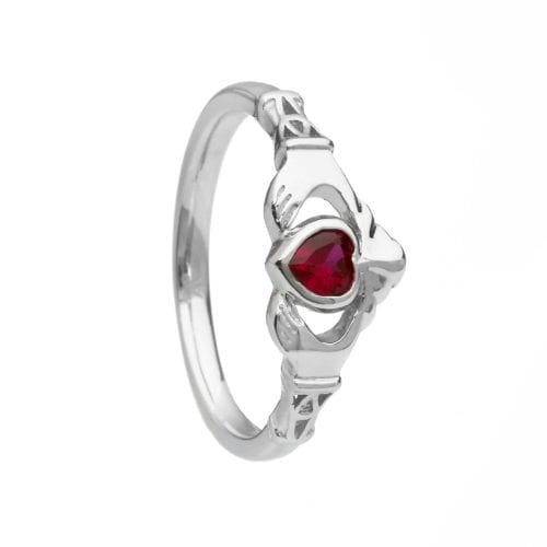 July Birthstone Claddagh Ring