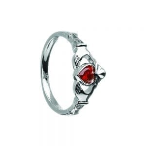 January Birthstone Claddagh Ring