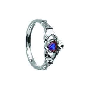 September Birthstone Claddagh Ring