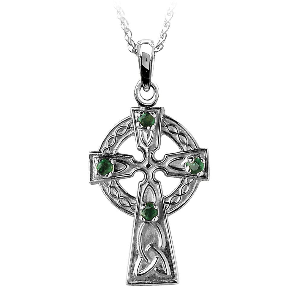 Traditional Celtic Cross with Emeralds - Small - Celtic ...