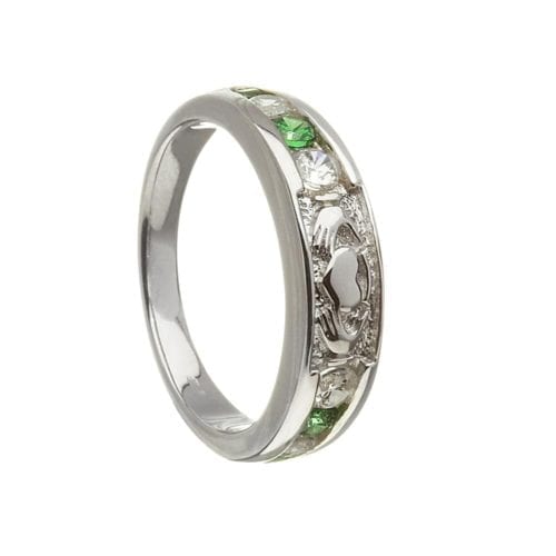 CZ Stone Set Claddagh Eternity Ring