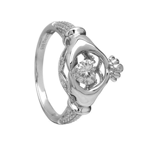 Dancing Stone Claddagh Ring