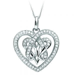 Double Heart Silver Pendant