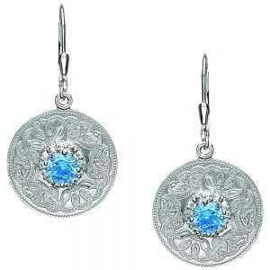 Swiss Blue Celtic Warrior Earrings