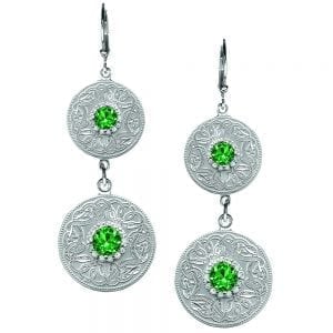 Emerald Celtic Warrior Double Earrings