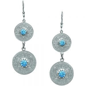 Blue Celtic Warrior Double Earrings