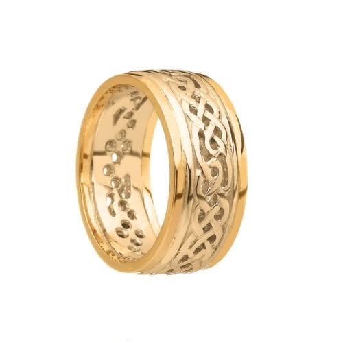 Gents Celtic Knot Filigree Wedding Ring with Trims