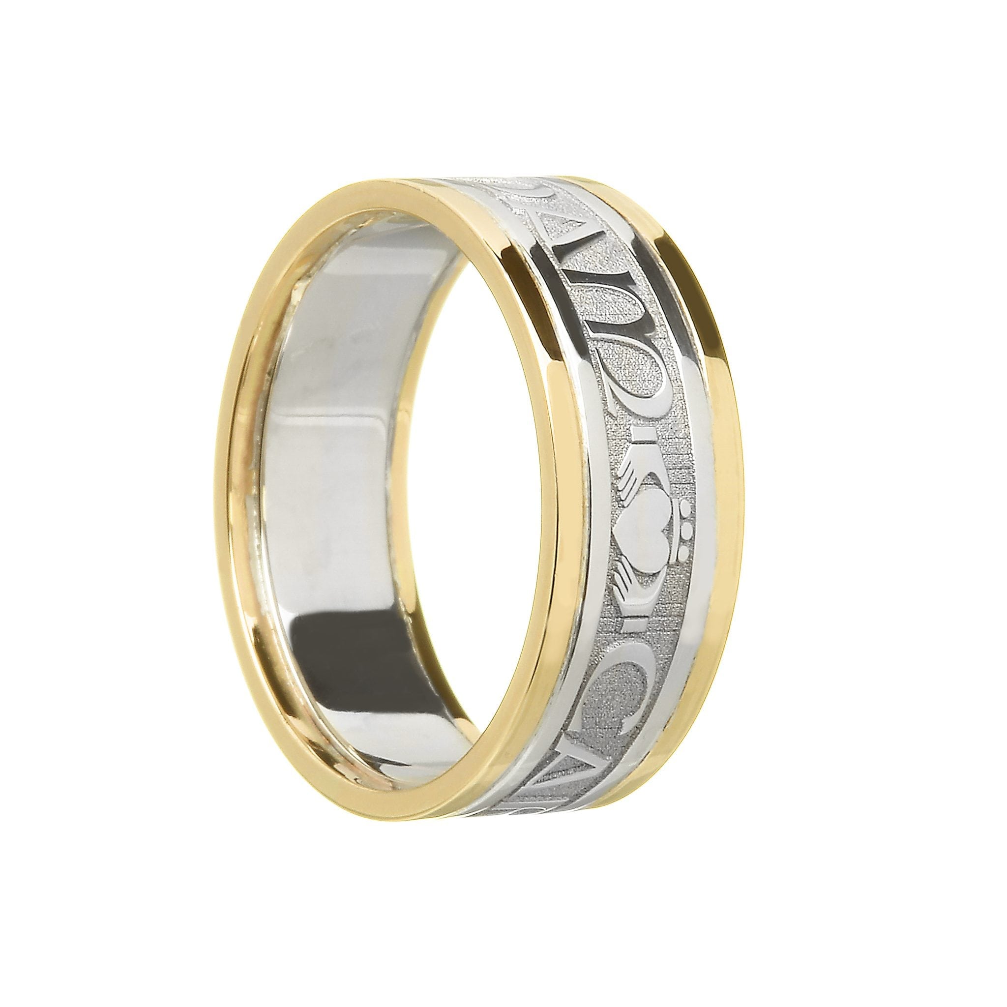 Ladies Mo Anam Cara Soul Mate Wedding Ring with Trim - Celtic Jewelry ...