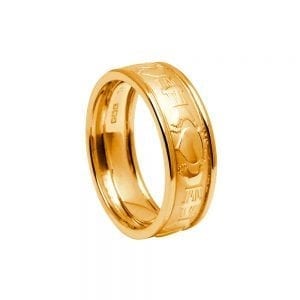 Gents Gold Court-Shaped Claddagh Ring