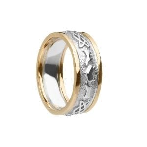 Ladies Celtic Knot Claddagh Ring with Trims