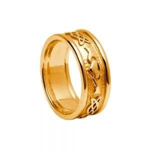 Ladies Gold Celtic Knot Claddagh Ring