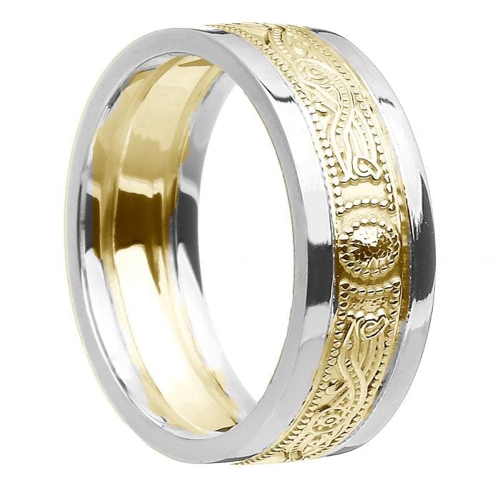 Celtic Warrior ® Shield Wedding Ring - Narrow with Trims - Celtic ...