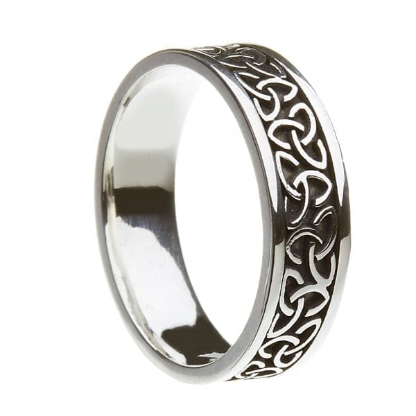 Unisex Solid Trinity Knot Wedding Ring - Celtic Jewelry by Boru