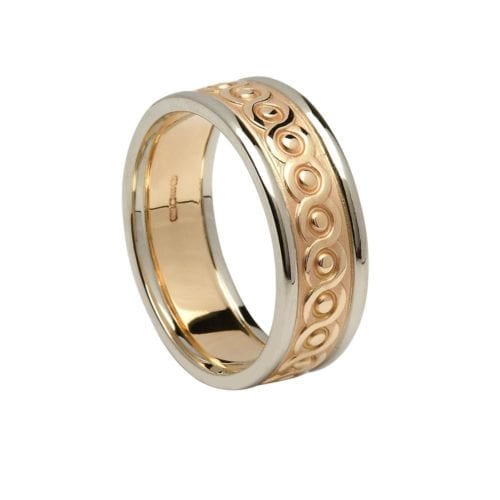 Gents Continuity Celtic Wedding Ring with Trims - Boru Jewelry