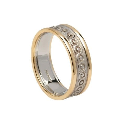 Gents Continuity Celtic Wedding Ring with Trims - Boru Jewelry