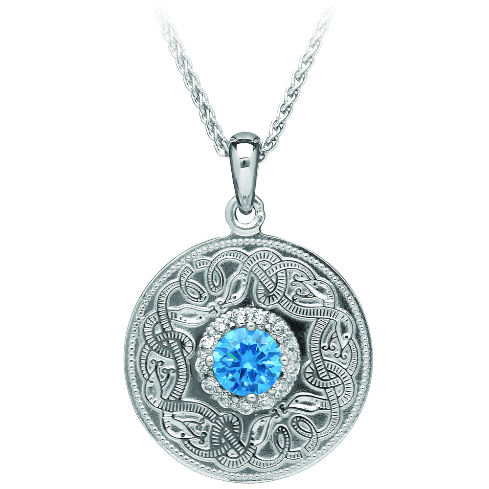 Swiss Blue Celtic Warrior Pendant