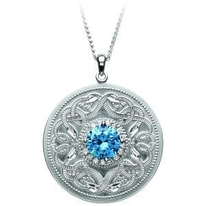 Large Blue Celtic Warrior Necklace