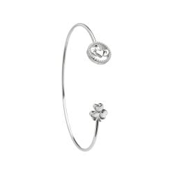 Claddagh and Shamrock Wire Bangle