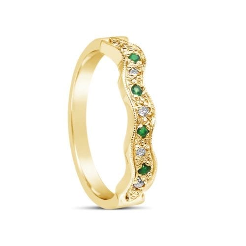 Emerald Design Wedding Band