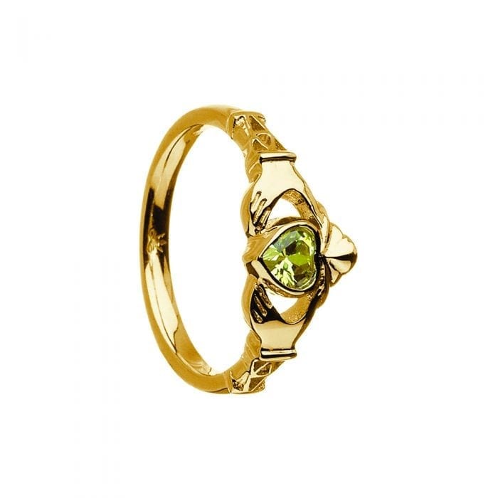 August Birthstone Claddagh Ring