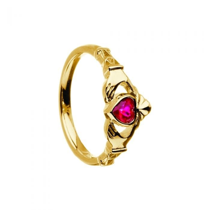 July Birthstone Claddagh Ring