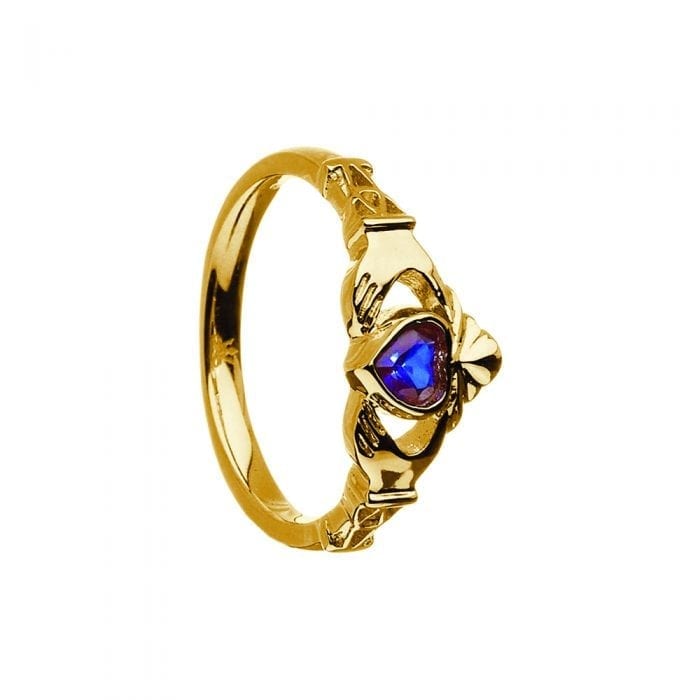 September Birthstone Claddagh Ring