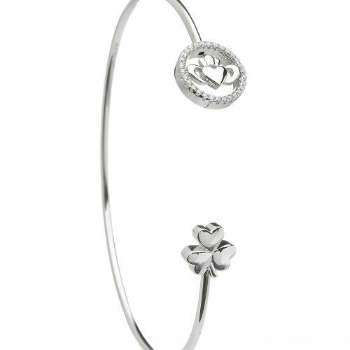 Claddagh & Shamrock Bangle