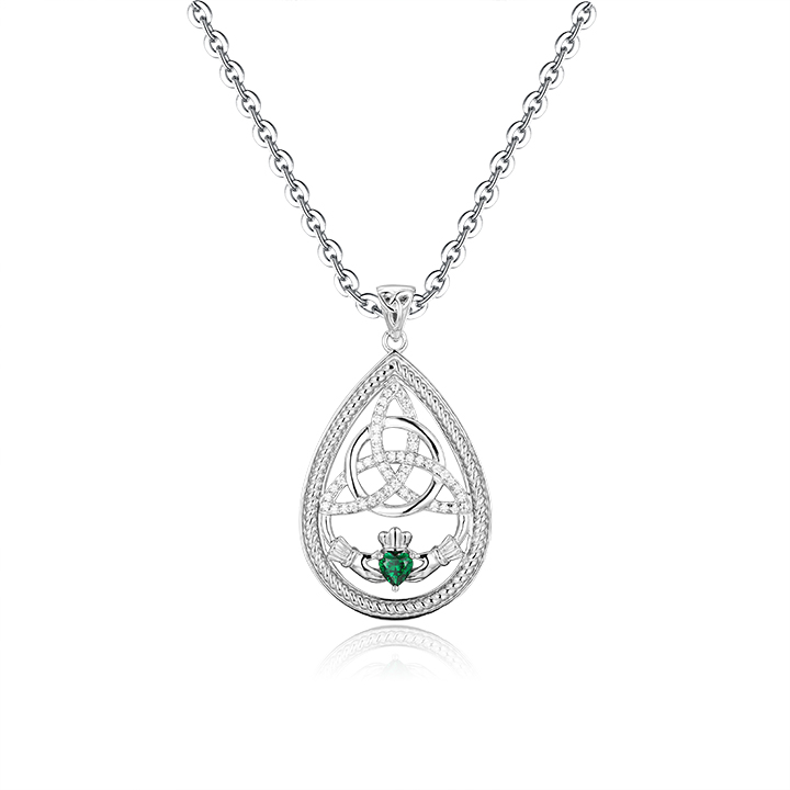 Teardrop Trinity & Claddagh Pendant